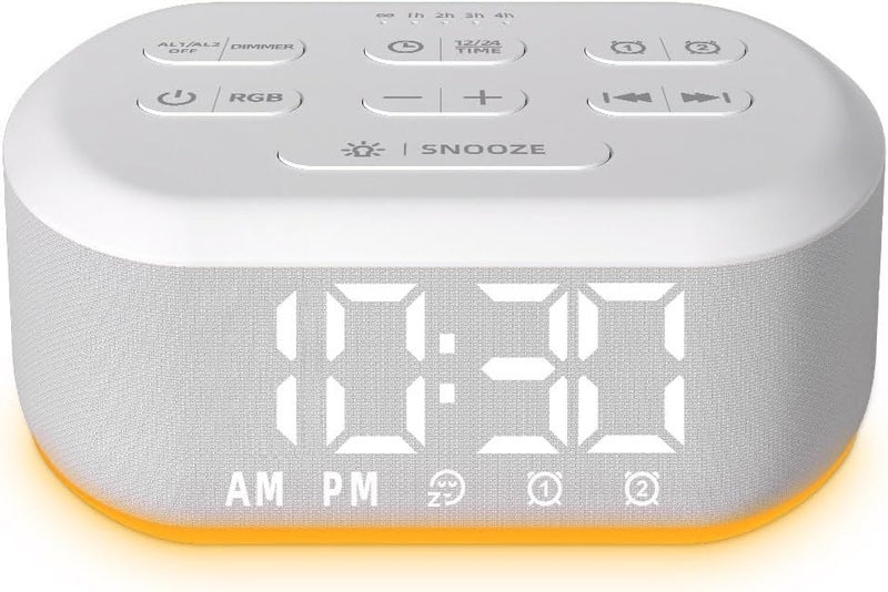 LazyNight Small Digital Alarm Clock for Bedrooms Sound Machine with 30 Soothing Sound Plug in Bedside Clock with Night Light Noise Machine Battery Backup 15 Wake up Sound Clock for Teen Kid Heavy Sleeper Snooze - Image 1